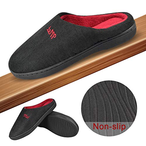 Tuopuda Hombres y Damas Caliente Zapatillas de Espuma de Memoria Zapatillas de Casa Zapatillas Mocasín con Forro Polar Zapatos de Interior Antideslizantes para Exteriores