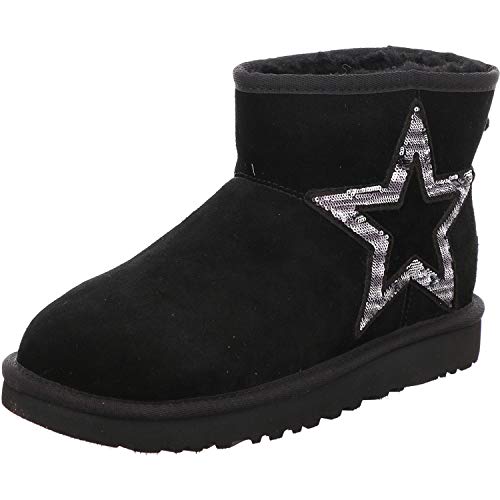 UGG Australia Classic Mini Star, Bota Mujer, Black, 38 EU