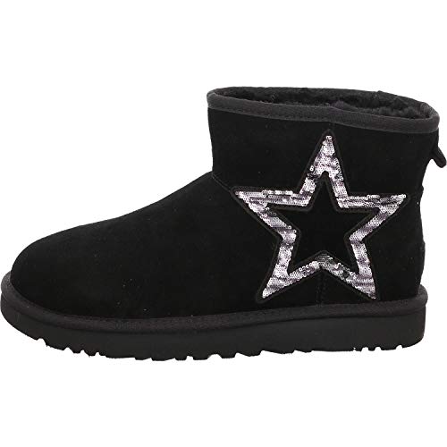 UGG Australia Classic Mini Star, Bota Mujer, Black, 38 EU