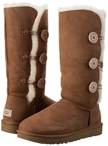 UGG Female Bailey Button Triplet II Classic Boot, Chestnut, 3 (UK)