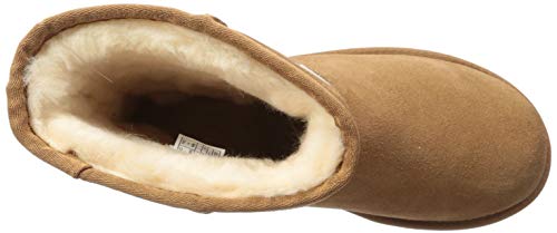 UGG Female Classic Short UGG Rubber Logo Classic Boot, Chestnut, 7 (UK)