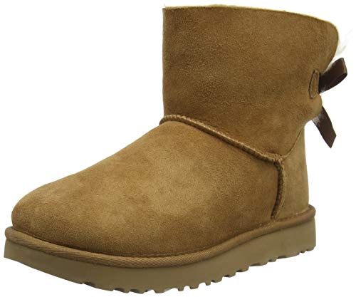 UGG Female Mini Bailey Bow II Classic Boot, Chestnut, 3 (UK)