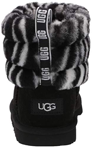 UGG Fluff Mini Quilted Zebra, Botas clásicas Kids', Black/White, 31 EU