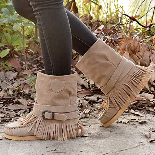 UMore Botas Altas Mujer Antideslizante Baratas Casual Primavera Otoño Invierno Rebajas Goticas Botas de Nieve Mujer Invierno Botines Calientes Trekking Aire Libre Muje Zapatos