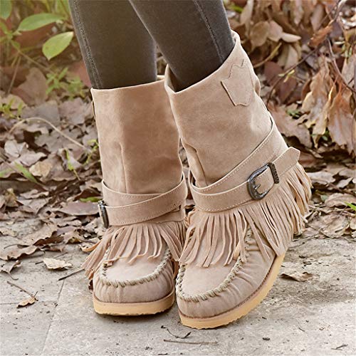 UMore Botas Altas Mujer Antideslizante Baratas Casual Primavera Otoño Invierno Rebajas Goticas Botas de Nieve Mujer Invierno Botines Calientes Trekking Aire Libre Muje Zapatos