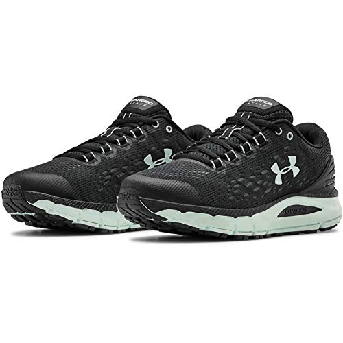 Under Armour Charged Intake 4, Zapatillas para Correr de Carretera Mujer, Cristal de mar Blanco Negro 004, 36.5 EU