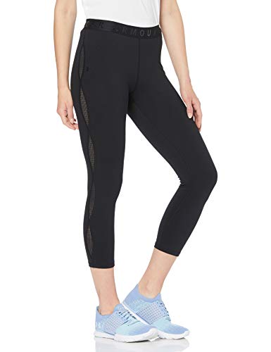 Under Armour Favorite Mesh Crop Capri, Mujer, Negro (Black 001), M