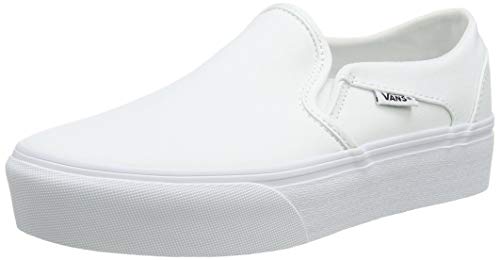 Vans Asher Platform, Sneaker Mujer, Lona Blanca 0rg, 36.5 EU