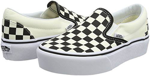 Vans Classic Slip-on Platform, Zapatillas sin Cordones Mujer, Negro (Black and White Checker/White Bww), 37 EU