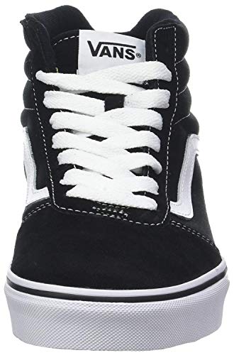 Vans Ward Hi, Sneaker Hombre, Negro ((Suede/Canvas) Black/White C4R), 39 EU