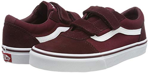 Vans Ward V-Velcro, Zapatillas de Deporte Hombre, Rojo (Suede/Canvas, Port Royale/White U1a), 37 EU