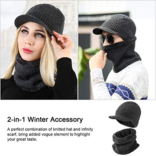 VBIGER Gorro y Bufanda de punto Invierno Hombre y Mujer Caliente Sombreros de Invierno para Aire Libre Sport