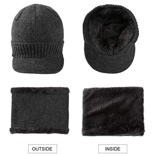 VBIGER Gorro y Bufanda de punto Invierno Hombre y Mujer Caliente Sombreros de Invierno para Aire Libre Sport