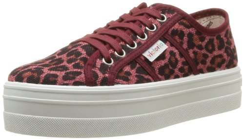 Victoria Blucher Leopardo Plataforma - Zapatillas de Deporte de Tela para Mujer Rosa Rose (Rosa) 39