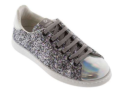 victoria Plano VICTORIA Tenis Glitter 112558-WOMEN para Mujer Plata 38