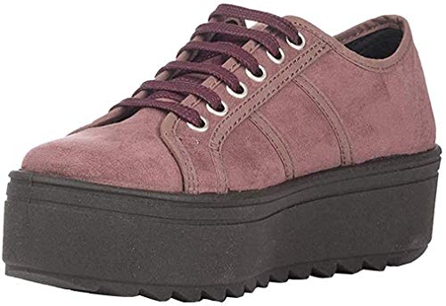 Victoria Zapatillas 09310 - Blucher de Antelina con Plataforma Prune, Color Prune, Talla 40