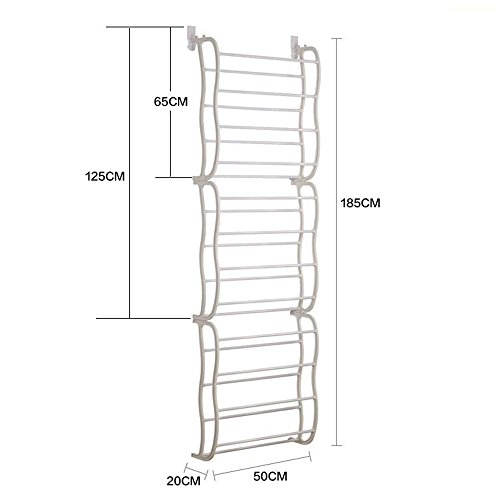 Vinteky®36 Pares Zapatero para Colgar de la Puerta Sobre La Puerta con 12 Niveles Estantes Ajustable Soporte Organizador De Almacenamiento