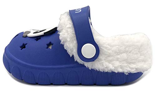 Vorgelen Niños Invierno Zuecos Pelusa Forro Pantuflas Niña Cálido Antideslizante Mules Suave Ligeras Zapatos de Jardín Interiores y Exteriores Primeros Zapatos para Niños18.5-32 EU