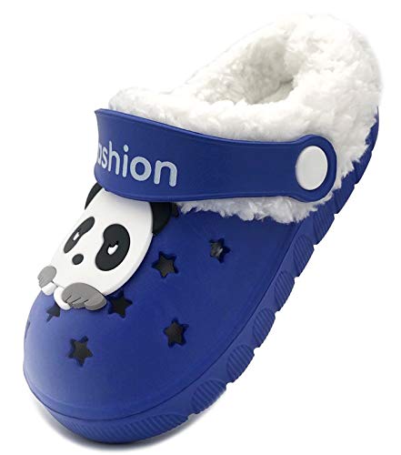 Vorgelen Niños Invierno Zuecos Pelusa Forro Pantuflas Niña Cálido Antideslizante Mules Suave Ligeras Zapatos de Jardín Interiores y Exteriores Primeros Zapatos para Niños18.5-32 EU