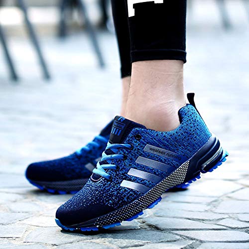 Wealsex Zapatos para Correr En Montaña Asfalto Aire Libre Deportes Zapatillas De Running para Hombre (43, Azul Claro)