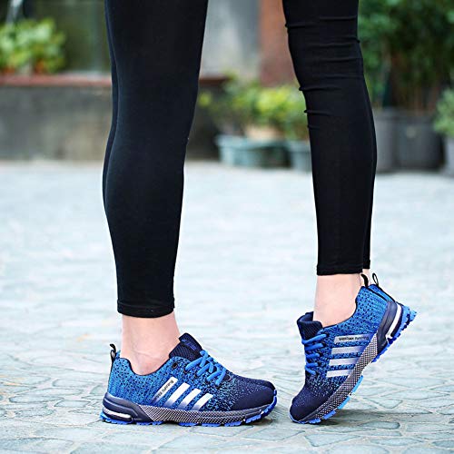 Wealsex Zapatos para Correr En Montaña Asfalto Aire Libre Deportes Zapatillas De Running para Hombre (43, Azul Claro)