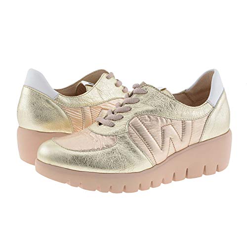 Wonders C-33202 Deportivas Piel Metalizada para Mujer Talla: 37 Color: Oro