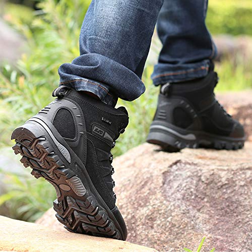 Wowei - Botas de senderismo, impermeables, para exteriores, deportivas, antideslizantes, cómodas, ligeras, de montaña, para trekking, para hombre y mujer, color Negro, talla 39 EU