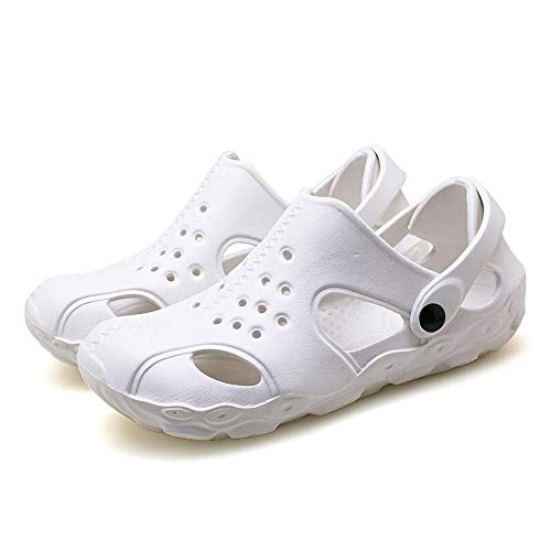 WTFYSYN Zapatos de Playa y Piscina para Niña,Zapatos de Verano con Suela Plana, Medias Pantuflas de Colores Suaves-Blanco_46,Interior Sandalia Suela de Espuma Suave