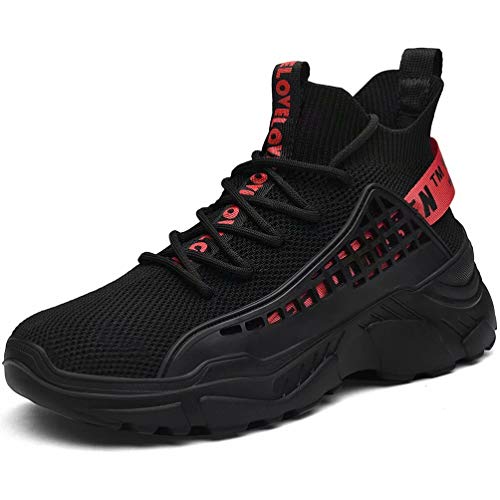 XIDISO Hombre Zapatillas Moda High-Top Sneaker Casuales con Cordones Correr Zapatos Caminar al Aire Libre Entrenadores