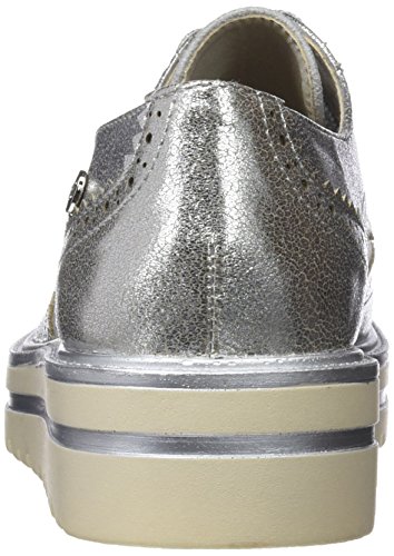 XTI 47799, Zapatos de Cordones Oxford para Mujer, Plateado (Platinium), 39 EU