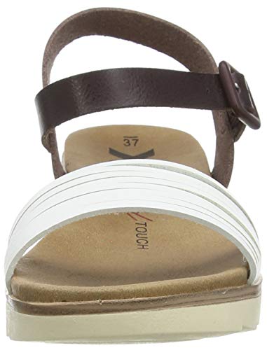 XTI 49846.0, Sandalias con Punta Abierta para Mujer, Blanco, 38 EU