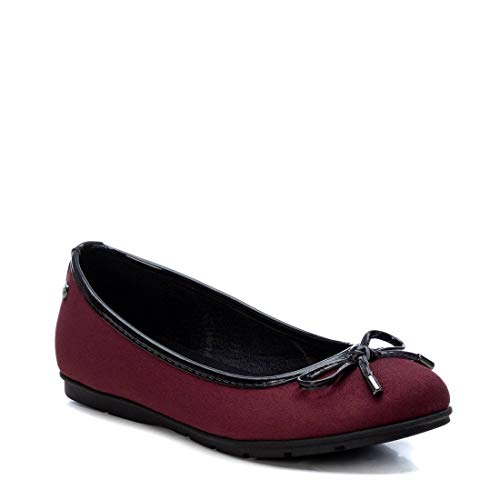 XTI - Zapato Bailarina para Mujer - Color Burdeos - Talla 37