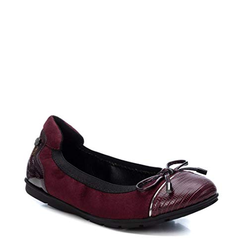 XTI - Zapato Bailarina para Mujer - Color Burdeos - Talla 38