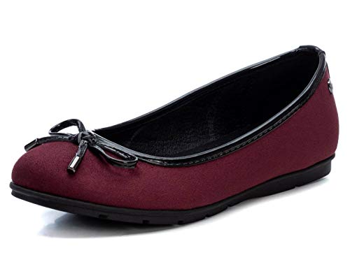 XTI - Zapato Bailarina para Mujer - Color Burdeos - Talla 39