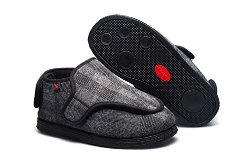 YISHIO Los Zapatos ortopédicos for Las Mujeres Invierno británico a Cuadros Fascitis Plantar hinchados pies se abrieron Zapatillas de Espuma Memoria diabética cómodo Rip Cinta Deporte Hallux valgus