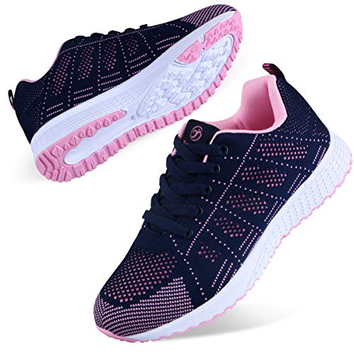 Youecci Zapatillas de Deportivos de Running para Mujer Deportivo de Exterior Interior Gimnasia Ligero Sneakers Fitness Atlético Caminar Zapatos Transpirable Azul 40 EU