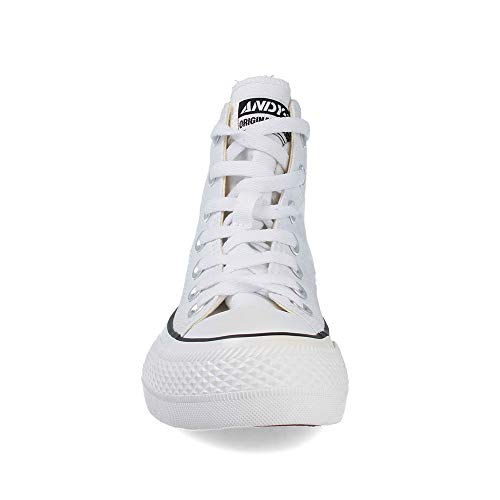 Zapatilla Bota Mujer Lona Doble Piso (Blanco, Medium, 37)