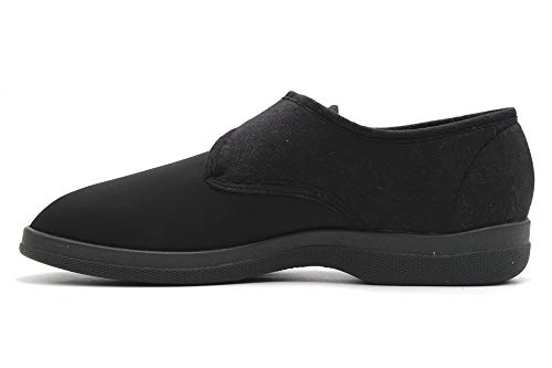 Zapatilla con Cierre Velcro y Pala Licra Elastica, Suela Ancha (Negro, Numeric_42)