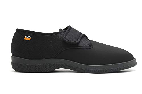 Zapatilla con Cierre Velcro y Pala Licra Elastica, Suela Ancha (Negro, Numeric_42)