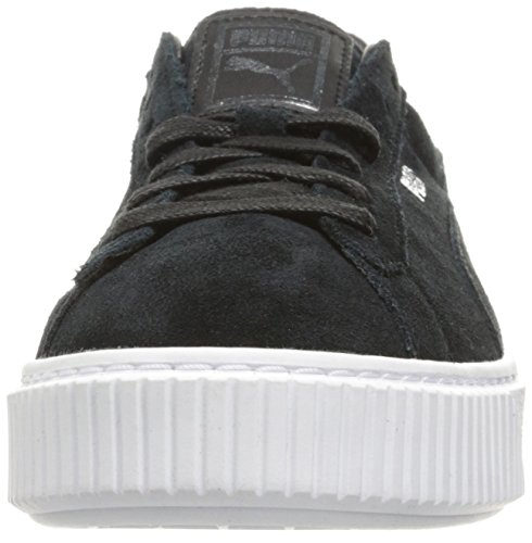 Zapatilla de deporte de moda con plataforma de gamuza para mujer, Puma Black / Puma White, 6.5 M EE. UU.