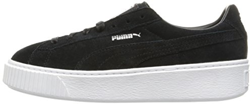 Zapatilla de deporte de moda con plataforma de gamuza para mujer, Puma Black / Puma White, 6.5 M EE. UU.