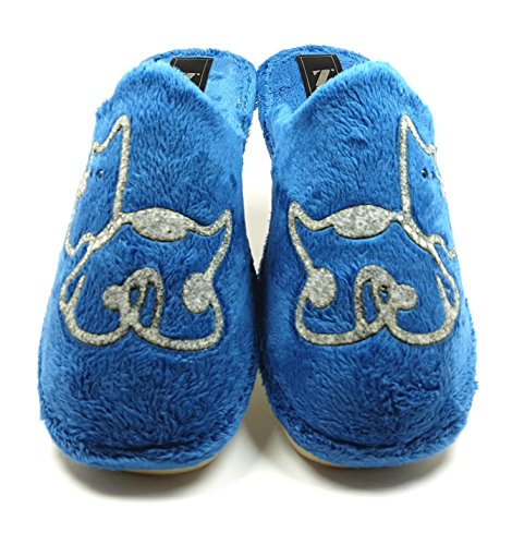 Zapatillas casa Invierno Mujer cómodas Calientes Suaves Piso Pluma Ligero Pantuflas Confort Calidad diseño y fabricación española Slippers Home (39, aguamar)