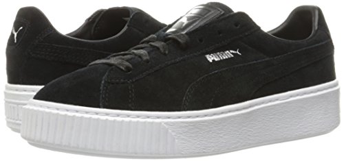 Zapatillas de deporte con plataforma de gamuza para mujer, Puma Black / Puma White, 7 M US