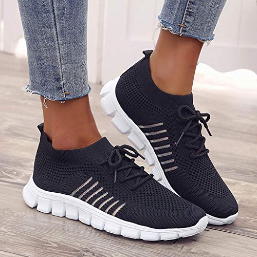 Zapatillas de Deporte Respirable para Correr Deportes Zapatos Running Cojines de Aire Calzado Mecedora Net para Estudiante Volar Zapatos Deportivas de Mujer Gimnasia Ligero Sneakers Atletismo riou