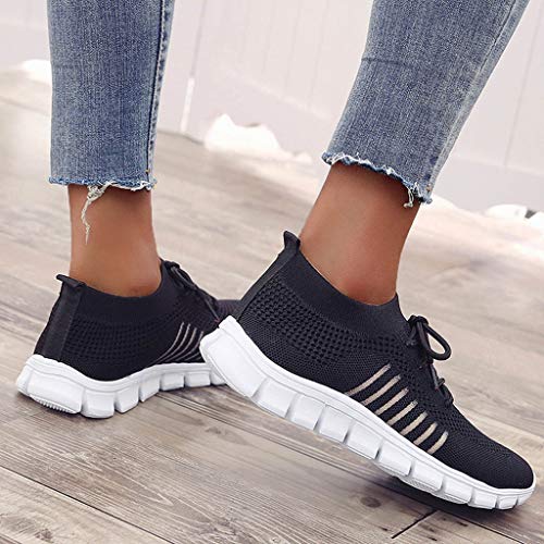 Zapatillas de Deporte Respirable para Correr Deportes Zapatos Running Cojines de Aire Calzado Mecedora Net para Estudiante Volar Zapatos Deportivas de Mujer Gimnasia Ligero Sneakers Atletismo riou