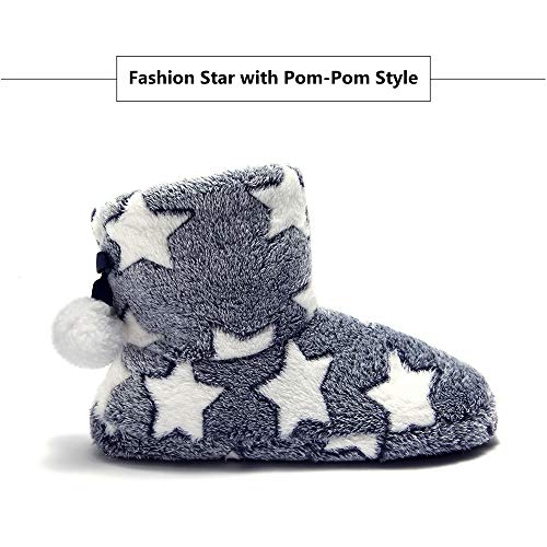 Zapatillas de Estar por casa Bootie Estrellas Lindo Peluche Mujer Azul 38/39