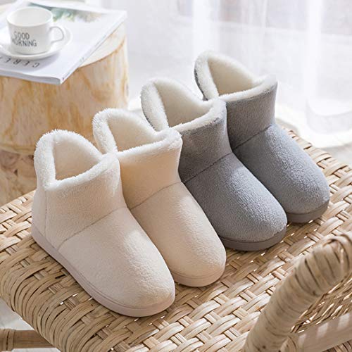 Zapatillas de Estar por casa de Mujer Pantuflas Hombre Bootie Cerradas Invierno Interior Antideslizante Suaves Peluche Botas