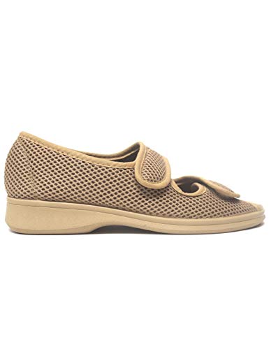 Zapatillas de Estar por casa para Mujer Especial para Personas Mayores Ancianos Ancho Especial Campello 5822 Beig - Color - Beige, Talla - 37