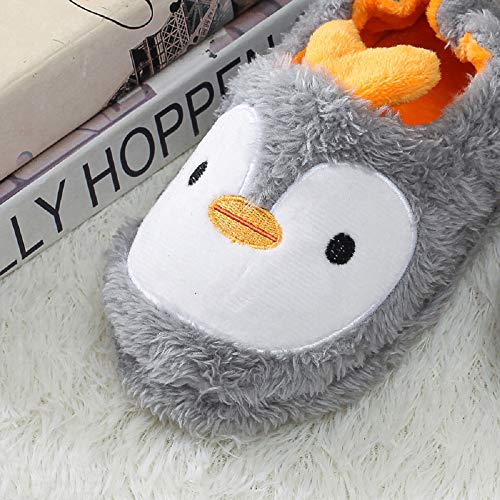 Zapatillas de Estar por Casa para Niñas Niños Invierno Animales Pantuflas Cerradas Pingüino 27 28