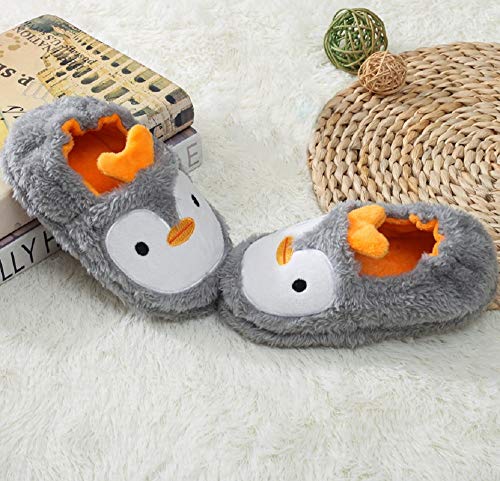 Zapatillas de Estar por Casa para Niñas Niños Invierno Animales Pantuflas Cerradas Pingüino 27 28